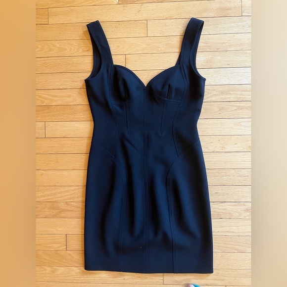 Diane Von Furstenberg Black Bodycon Dress Sweetheart Neckline - Picture 2 of 5